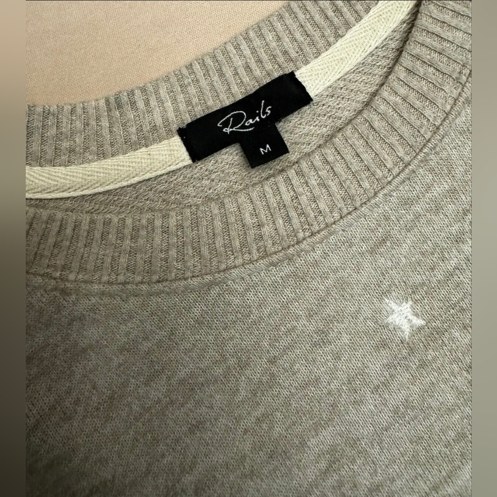 Rails Sweatshirt Women's Medium Heather Brown Ramona Stars Sweatshirt Casual